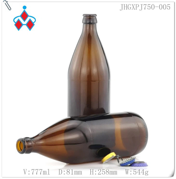 Amber Beer Glass Bottle 750ml suppliers